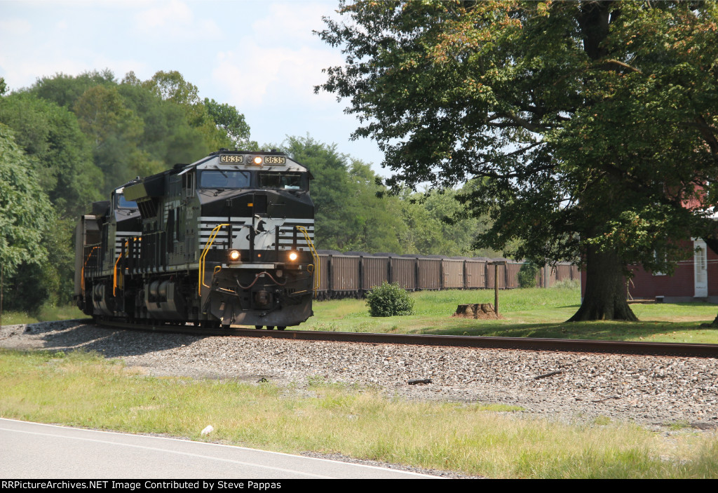 NS 3635 leads a coal train west